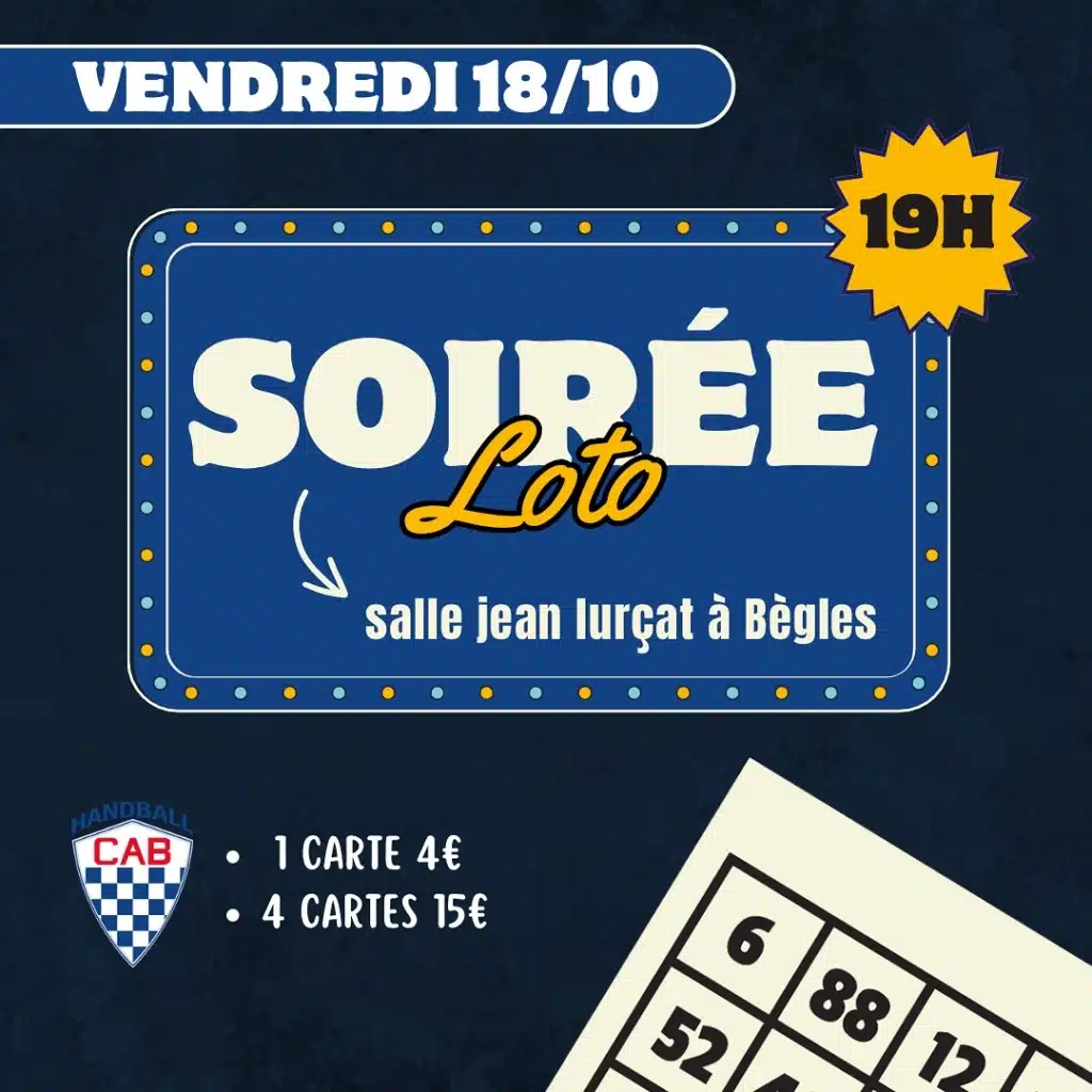 Loto vendredi 18 octobre CAB Handball